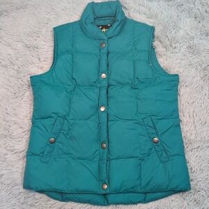 Athletech Vest Womens M Teal‎ Puffer Waterfowl Down Gorpcore Snap Up Pockets